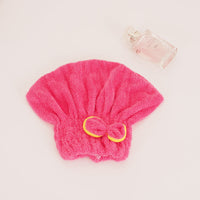 HKM-822035 Dry Hair Absorbent Shower Towel Hat - Coral Fleece in Pink, Red, Blue, Brown, and Purple