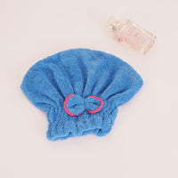 HKM-822035 Dry Hair Absorbent Shower Towel Hat - Coral Fleece in Pink, Red, Blue, Brown, and Purple