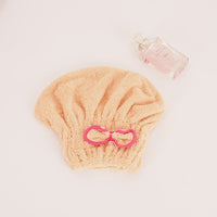 HKM-822035 Dry Hair Absorbent Shower Towel Hat - Coral Fleece in Pink, Red, Blue, Brown, and Purple