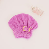 HKM-822035 Dry Hair Absorbent Shower Towel Hat - Coral Fleece in Pink, Red, Blue, Brown, and Purple