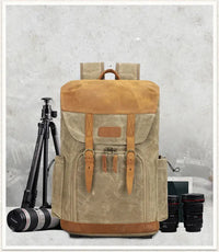 HKM-433555 Large Capacity Waterproof Canvas Backpack for SLR Cameras and Travel