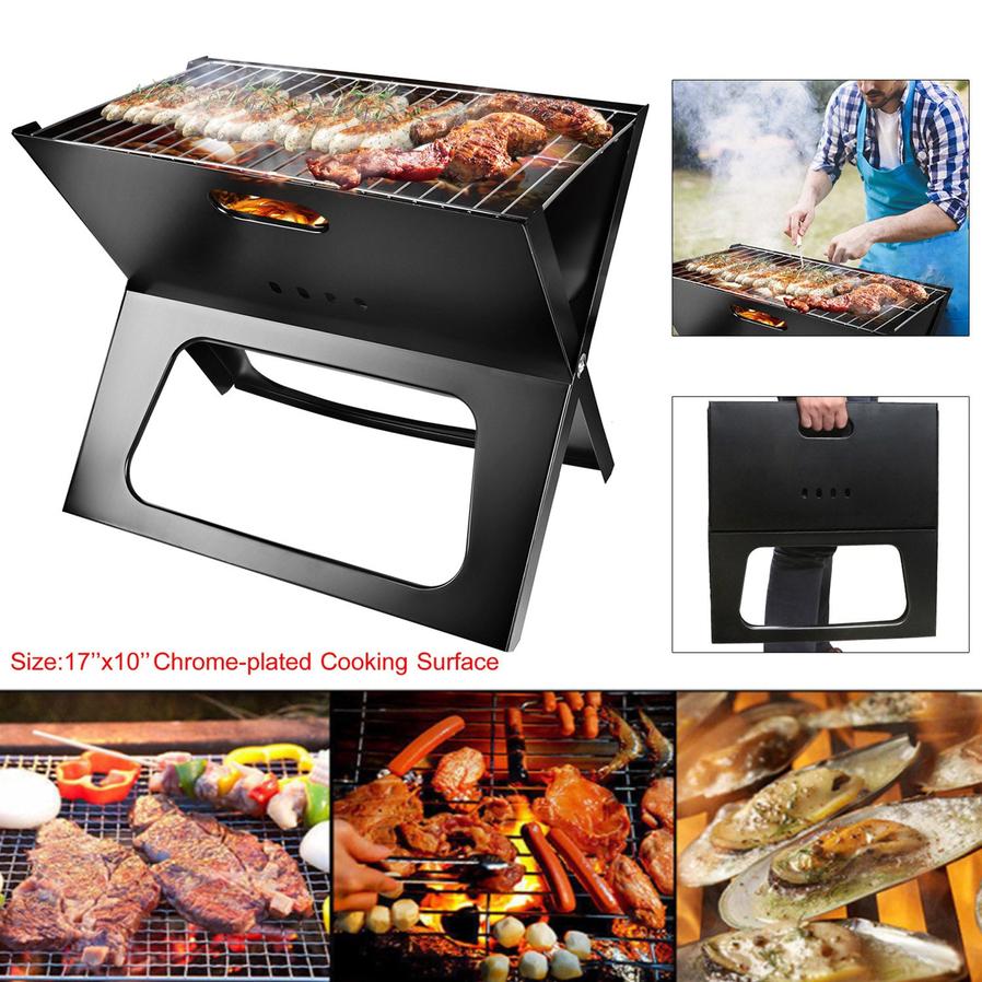 HKM-369491 Portable Foldable Charcoal BBQ Grill for Camping and Outdoor Use