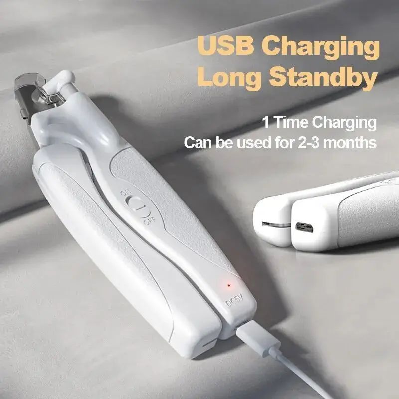 HKM-431443 Rechargeable Pet Nail Clippers with LED Light for Safe and Precise Trimming for Dogs and Cats