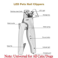 HKM-431443 Rechargeable Pet Nail Clippers with LED Light for Safe and Precise Trimming for Dogs and Cats