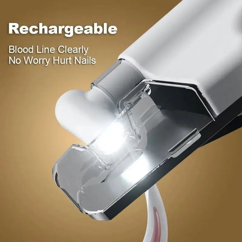 HKM-431443 Rechargeable Pet Nail Clippers with LED Light for Safe and Precise Trimming for Dogs and Cats