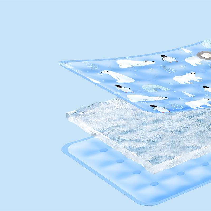 HKM-517011 Pet Cooling Pad - Ice Bear Shape, Washable Portable Mat for Cats and Dogs, Lightweight and Non-Slip, Ideal for Hot Weather