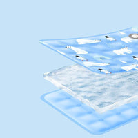 HKM-517011 Pet Cooling Pad - Ice Bear Shape, Washable Portable Mat for Cats and Dogs, Lightweight and Non-Slip, Ideal for Hot Weather