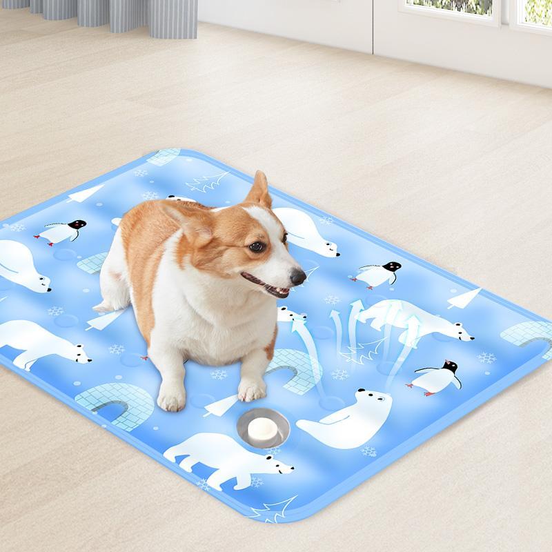 HKM-517011 Pet Cooling Pad - Ice Bear Shape, Washable Portable Mat for Cats and Dogs, Lightweight and Non-Slip, Ideal for Hot Weather