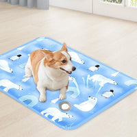 HKM-517011 Pet Cooling Pad - Ice Bear Shape, Washable Portable Mat for Cats and Dogs, Lightweight and Non-Slip, Ideal for Hot Weather