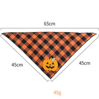 HKM-152787 Halloween Dog Bandana with Pumpkin and Skeleton Design for Pets, Fits Necks Up to 22 Inches