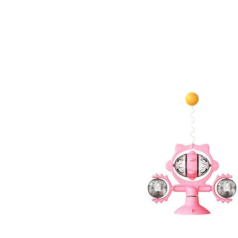 JMT-896202 Cat Pinwheel Toy with Suction Cup and Leaking Ball - Colorful and Engaging Playtime Fun