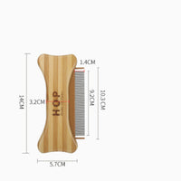 HKM-168147 Double-Sided Bamboo Dog Comb for Effective Flea Removal
