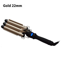 HKM-770387 LCD Temperature Control Curling Iron in Pink and Tuhao Gold - Multiple Barrel Sizes Available