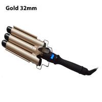 HKM-770387 LCD Temperature Control Curling Iron in Pink and Tuhao Gold - Multiple Barrel Sizes Available