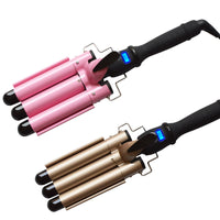 HKM-770387 LCD Temperature Control Curling Iron in Pink and Tuhao Gold - Multiple Barrel Sizes Available