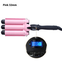 HKM-770387 LCD Temperature Control Curling Iron in Pink and Tuhao Gold - Multiple Barrel Sizes Available