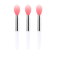 HKM-002323 Mini Silicone Lip Brush Set - 3 Portable Brushes for Lip Mask, Lipstick, and Lip Gloss Application