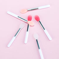 HKM-002323 Mini Silicone Lip Brush Set - 3 Portable Brushes for Lip Mask, Lipstick, and Lip Gloss Application