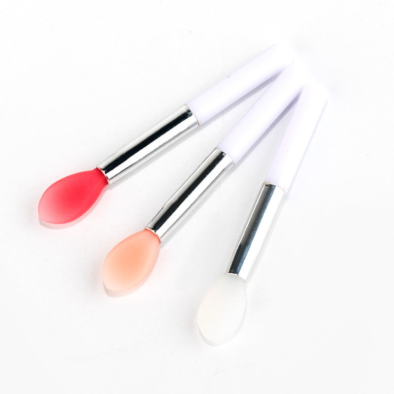 HKM-002323 Mini Silicone Lip Brush Set - 3 Portable Brushes for Lip Mask, Lipstick, and Lip Gloss Application