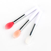 HKM-002323 Mini Silicone Lip Brush Set - 3 Portable Brushes for Lip Mask, Lipstick, and Lip Gloss Application