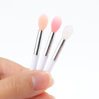 HKM-002323 Mini Silicone Lip Brush Set - 3 Portable Brushes for Lip Mask, Lipstick, and Lip Gloss Application