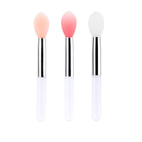 HKM-002323 Mini Silicone Lip Brush Set - 3 Portable Brushes for Lip Mask, Lipstick, and Lip Gloss Application