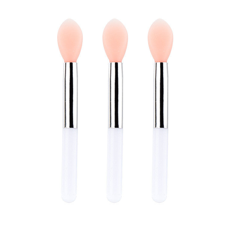 HKM-002323 Mini Silicone Lip Brush Set - 3 Portable Brushes for Lip Mask, Lipstick, and Lip Gloss Application