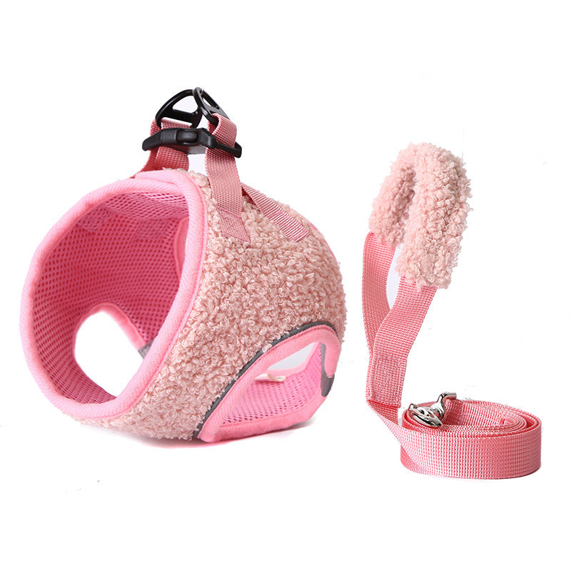HKM-516051 Adjustable Terylene Pet Chest Strap - Available in Pink, Gray, and Blue-Black