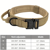 HKM-172243 Heavy Duty Tactical Dog Collar with Handle for Enhanced Control and Comfort for Medium to Large Dogs