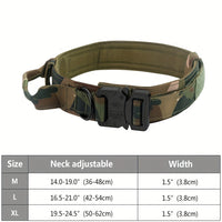 HKM-172243 Heavy Duty Tactical Dog Collar with Handle for Enhanced Control and Comfort for Medium to Large Dogs