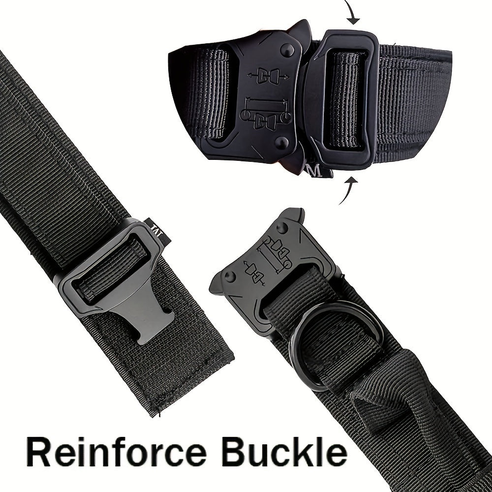 HKM-172243 Heavy Duty Tactical Dog Collar with Handle for Enhanced Control and Comfort for Medium to Large Dogs