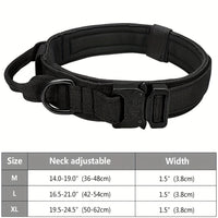 HKM-172243 Heavy Duty Tactical Dog Collar with Handle for Enhanced Control and Comfort for Medium to Large Dogs