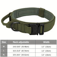 HKM-172243 Heavy Duty Tactical Dog Collar with Handle for Enhanced Control and Comfort for Medium to Large Dogs