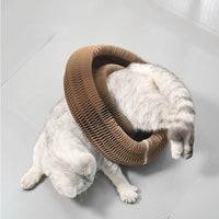 HKM-184403 Accordion Cat Toy - Multi-Shape Scratching Board with Bell Ball for Active Play and Exercise