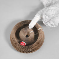 HKM-184403 Accordion Cat Toy - Multi-Shape Scratching Board with Bell Ball for Active Play and Exercise