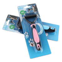 HKM-003155 Steel Needle Round Head Massage Comb for Pet Grooming with Anti-Slip Handle