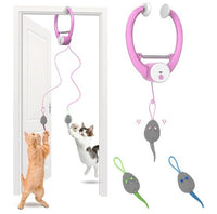 HKM-004435 Colorful Interactive Electric Mouse Toy for Pets - Automatic Door Holder with Hanging Feature