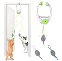 HKM-004435 Colorful Interactive Electric Mouse Toy for Pets - Automatic Door Holder with Hanging Feature