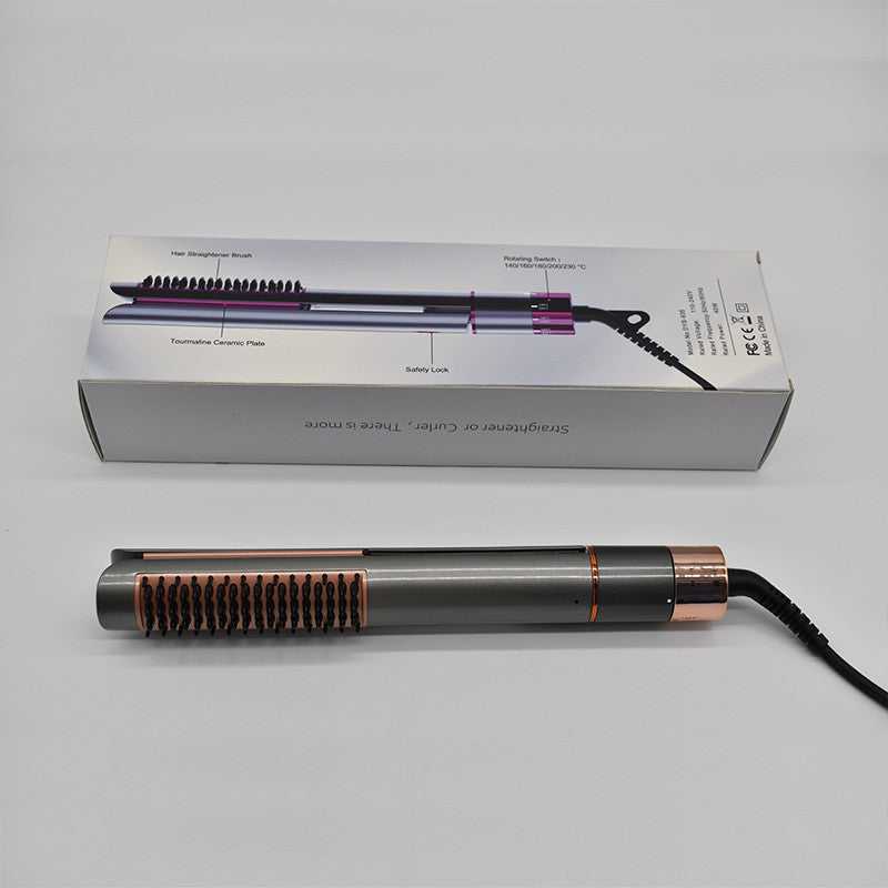HKM-896531 Tourmaline Ceramic Dual-Use Curling Iron and Hair Straightener with 10 Temperature Settings