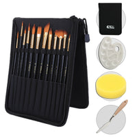 HKM-066707 Black Canvas Bag with Nylon Brush Set for Chinese Painting Supplies and Art Projects