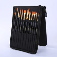 HKM-066707 Black Canvas Bag with Nylon Brush Set for Chinese Painting Supplies and Art Projects