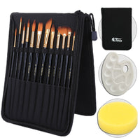 HKM-066707 Black Canvas Bag with Nylon Brush Set for Chinese Painting Supplies and Art Projects