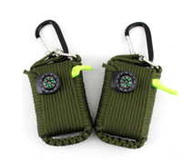 HKM-120851 Emergency Outdoor Survival Kit with Climbing Rope, Hand-Woven Camping Bag, and Equipment Umbrella