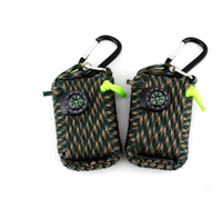 HKM-120851 Emergency Outdoor Survival Kit with Climbing Rope, Hand-Woven Camping Bag, and Equipment Umbrella