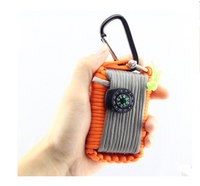 HKM-120851 Emergency Outdoor Survival Kit with Climbing Rope, Hand-Woven Camping Bag, and Equipment Umbrella
