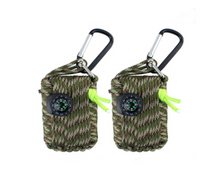 HKM-120851 Emergency Outdoor Survival Kit with Climbing Rope, Hand-Woven Camping Bag, and Equipment Umbrella