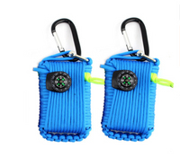 HKM-120851 Emergency Outdoor Survival Kit with Climbing Rope, Hand-Woven Camping Bag, and Equipment Umbrella
