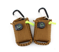 HKM-120851 Emergency Outdoor Survival Kit with Climbing Rope, Hand-Woven Camping Bag, and Equipment Umbrella