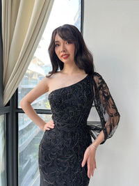 HKM-876179 Elegant Black Evening Dress – Style EZ25140 for Women - Timeless Class and Sophistication