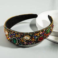HKM-064915 Elegant Wide-Edge Rhinestone Headband for Fashionable Looks